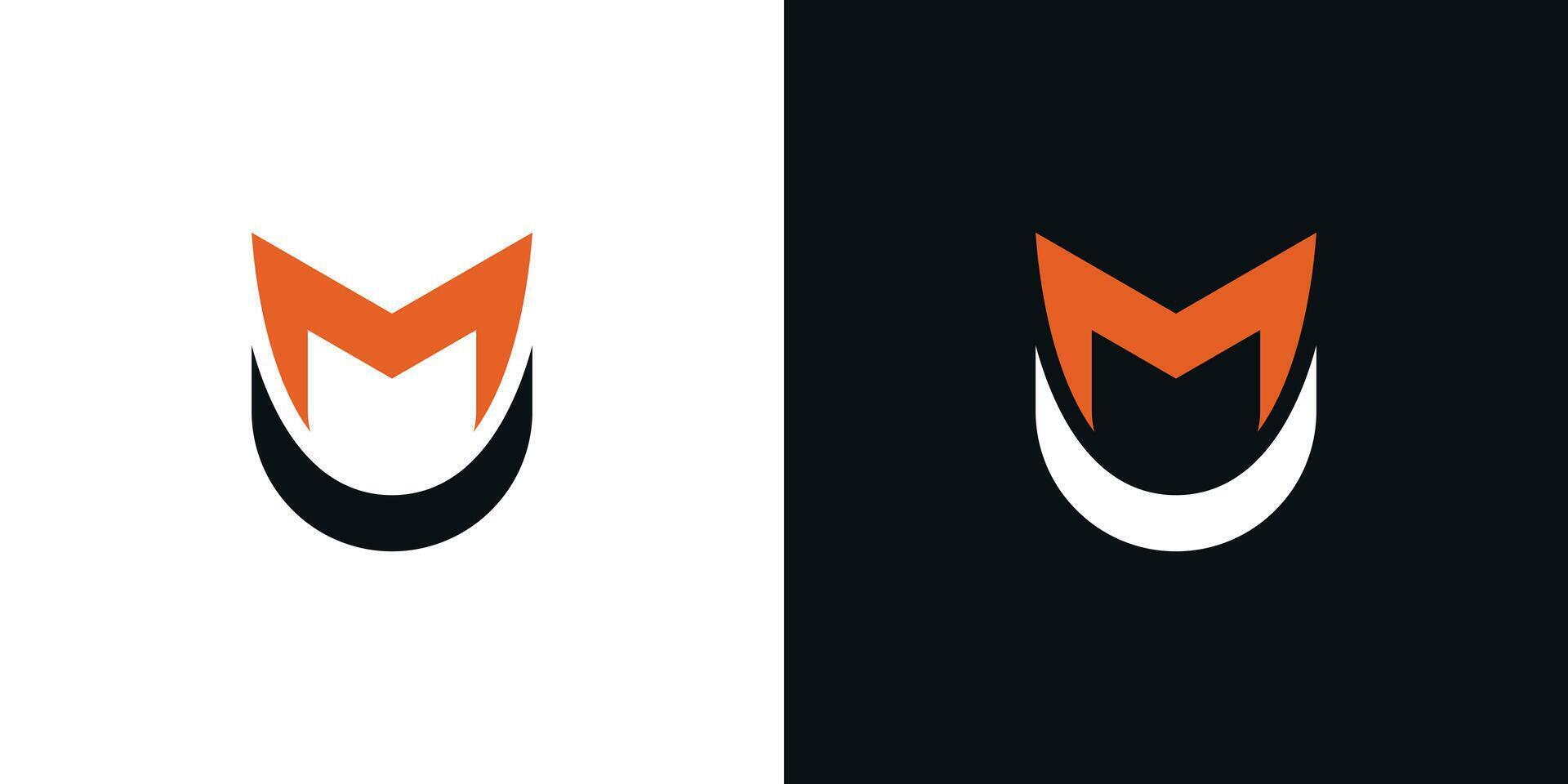 MU or UM initial letter logo design vector