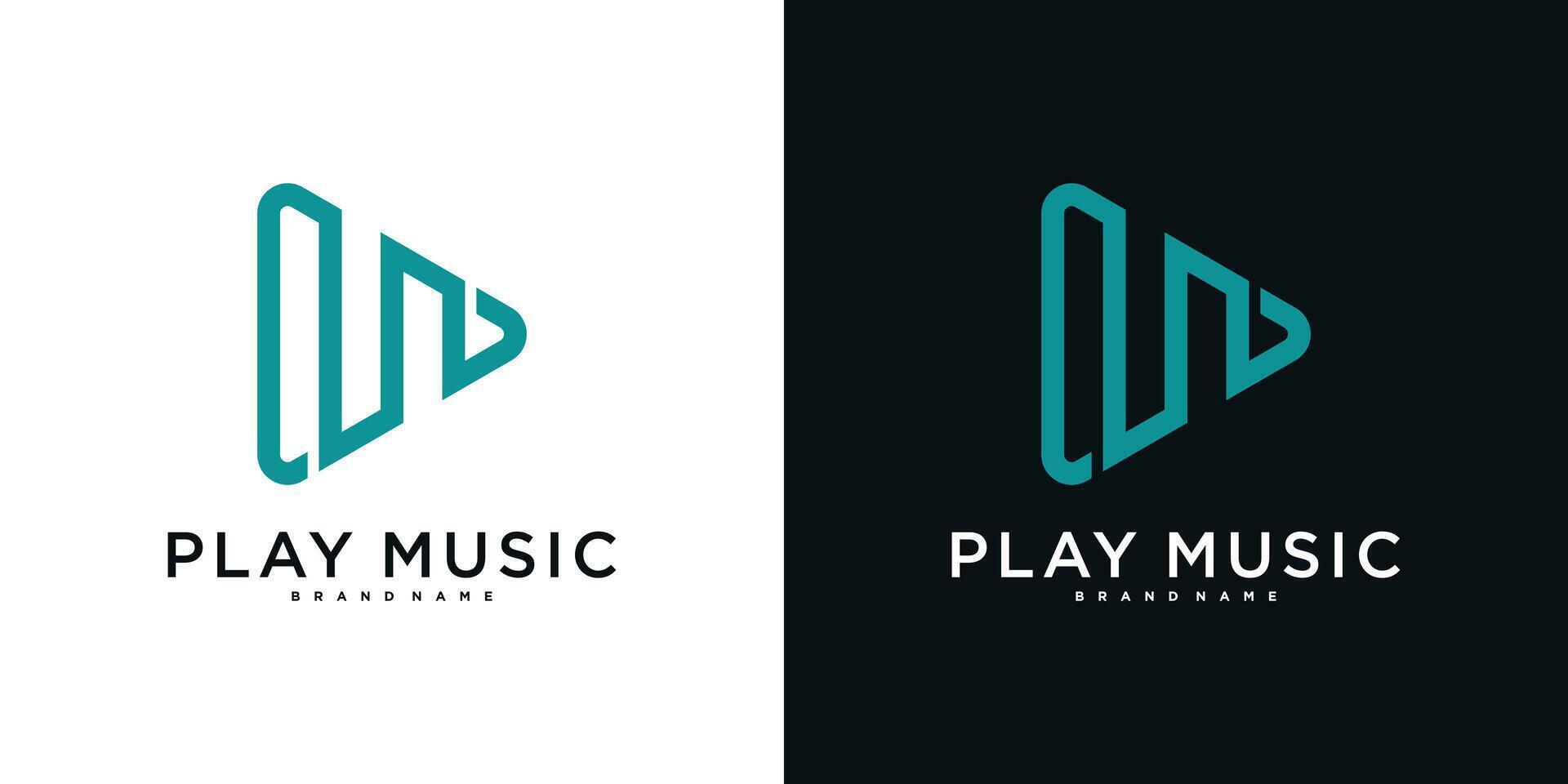 Modern play media logo design. Premium vector