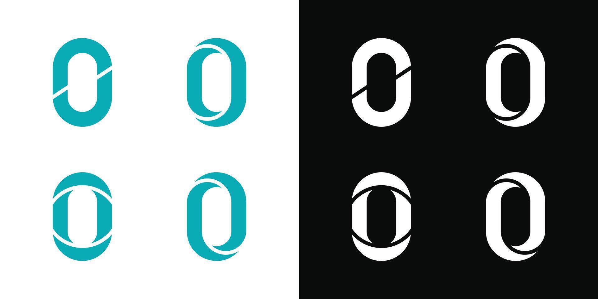 Set of zero number logo design templates, modern concept. Premium vector
