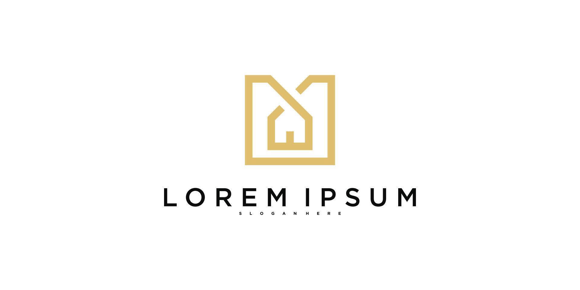 Minimalist modern house logo design template vector