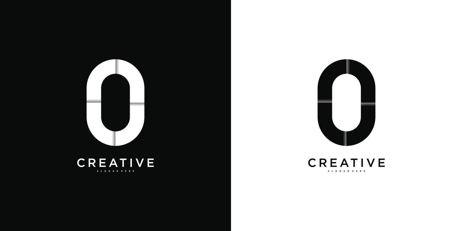 Zero number logo design template vector