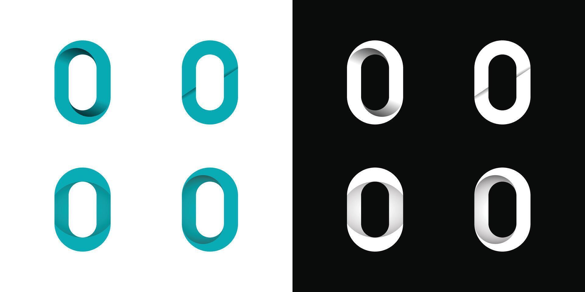 Set of zero number logo design templates, modern concept vector