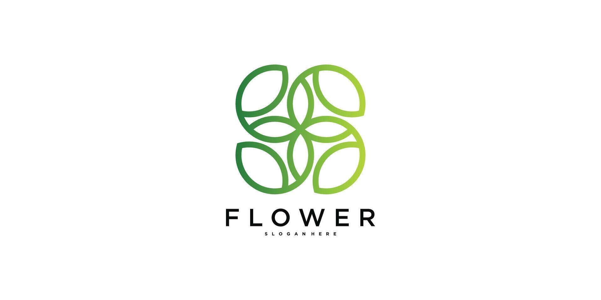 Elegant flower logo icon design template vector