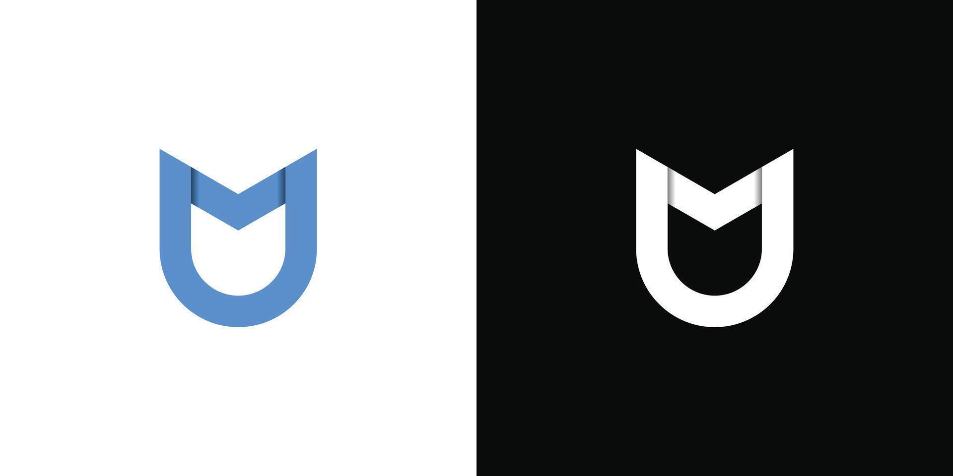 MU or UM initial letter logo designs vector
