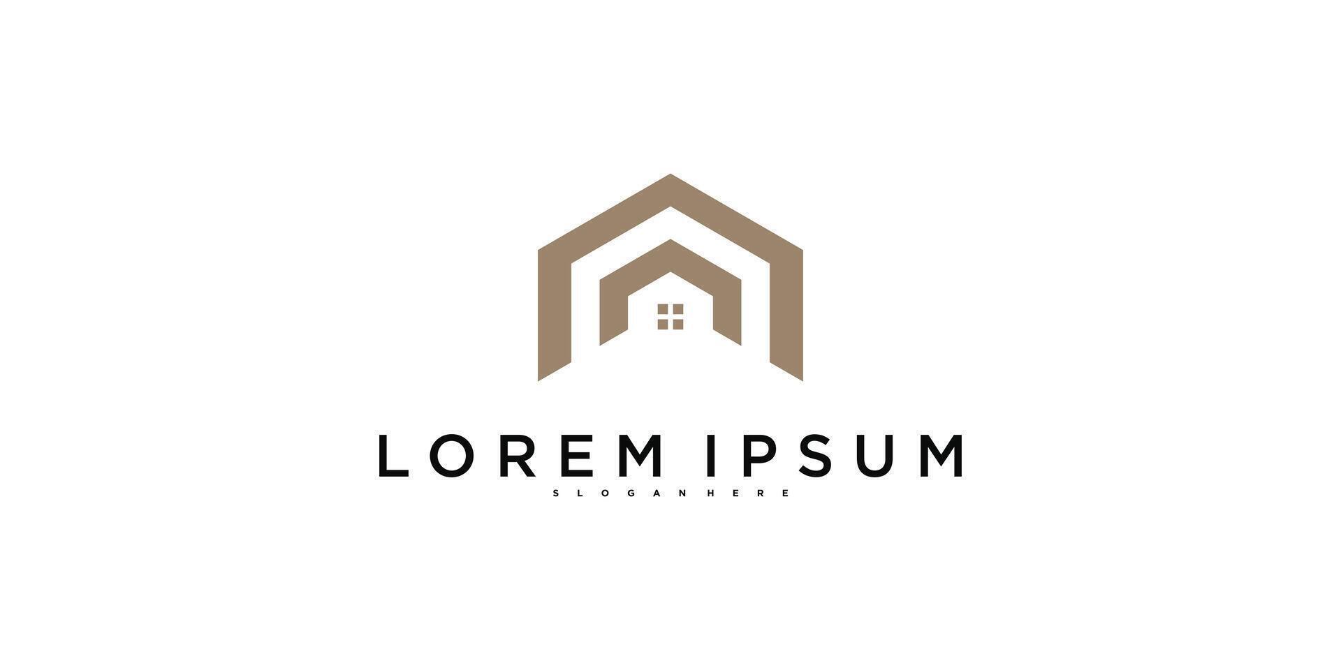 Abstract modern house logo design template. Premium vector