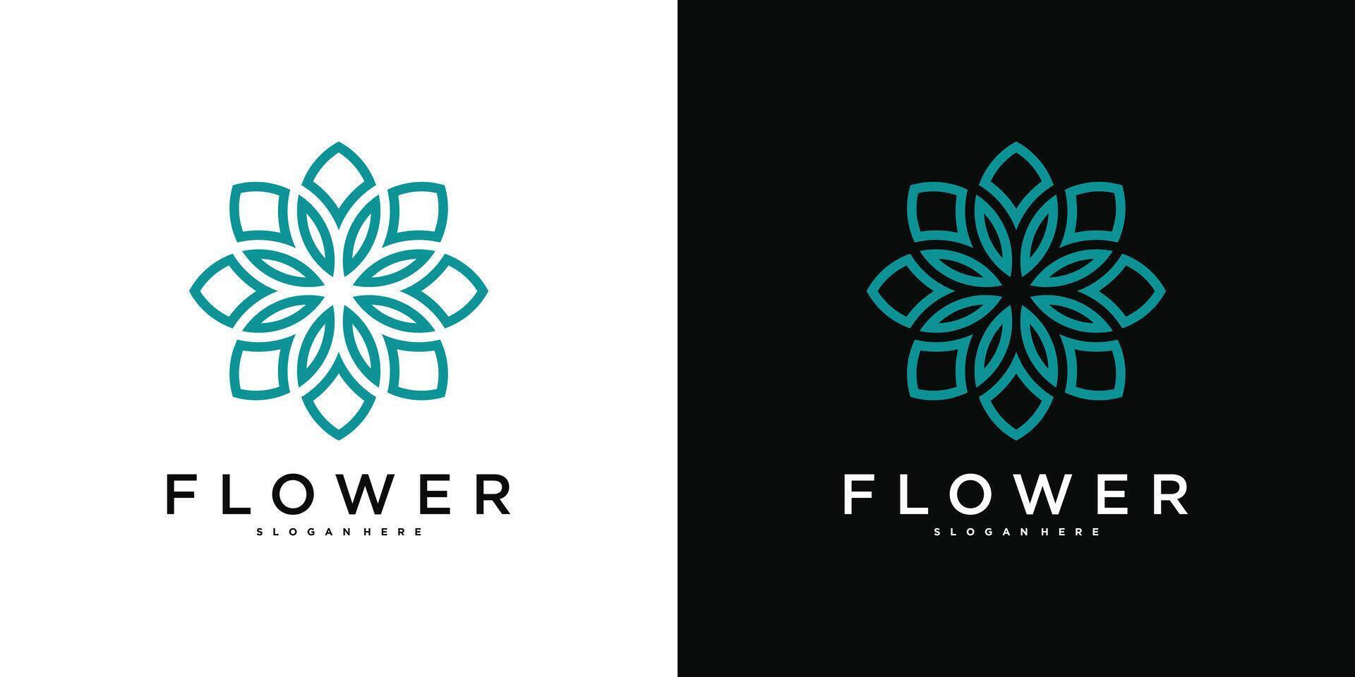 Elegant flower logo design. Premium vector
