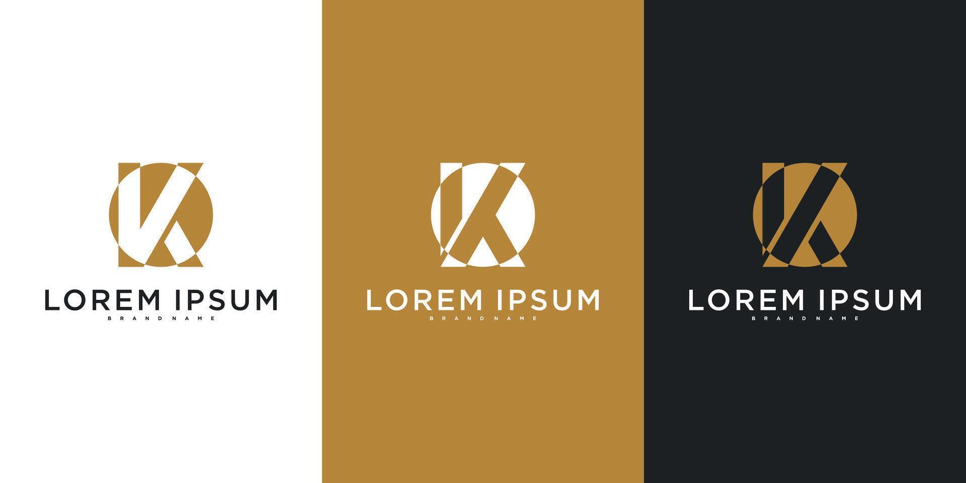 Creative modern initial letter K logo designs vector