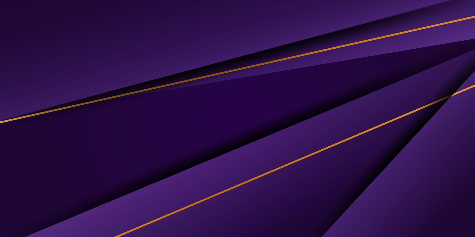 Abstract purple background. Triangles on dark color geometric design. Futuristic background illustration of overlapping paper pieces and modern golden lines. Eps10 vector