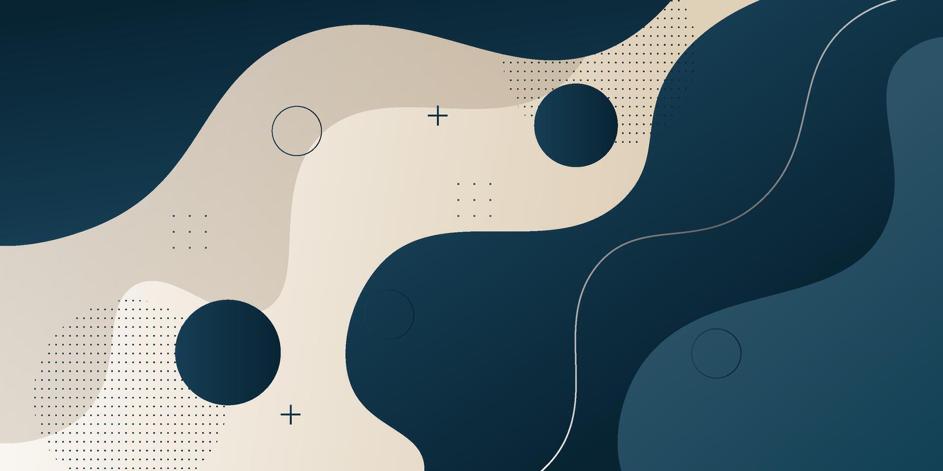 Modern Dynamic Simple Abstract Background with Wavy Design and Dark Blue Circle Pattern. Eps10 vector