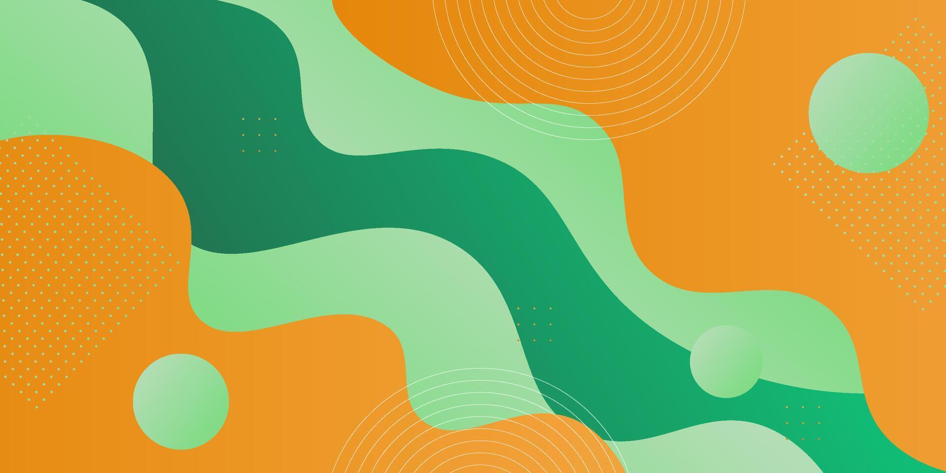 Abstract background colorful waves with soft orange and green colors in the background. Eps10 vector