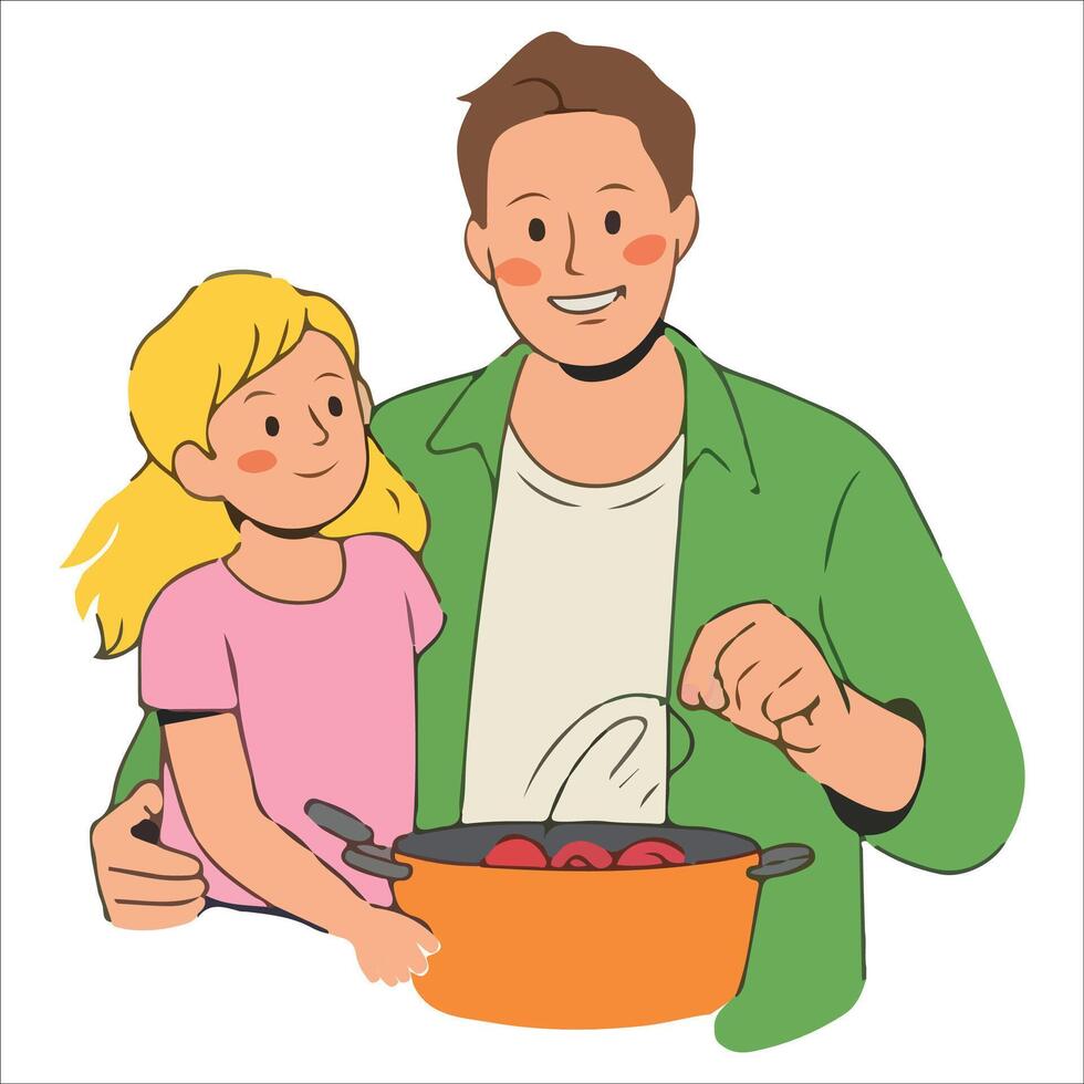 Fatherhood Concept Flat Pack Editable and Isolated vector