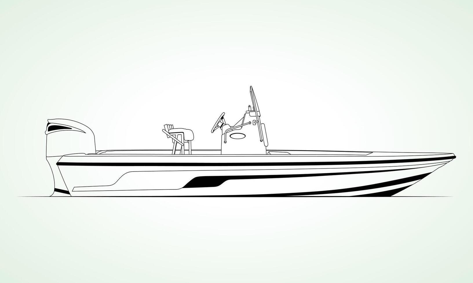 One Color Boat For laser Cutting vector