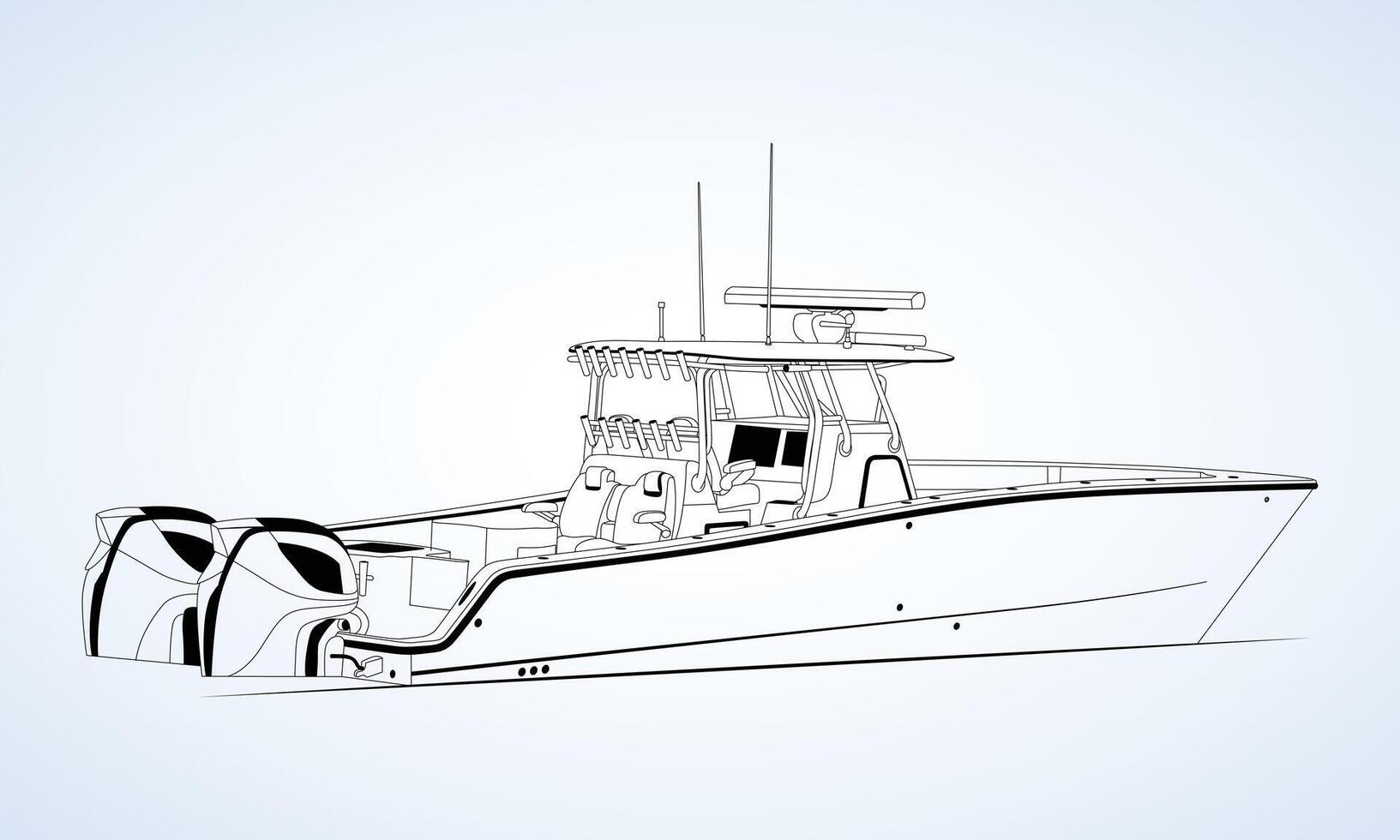One color boat back view vector