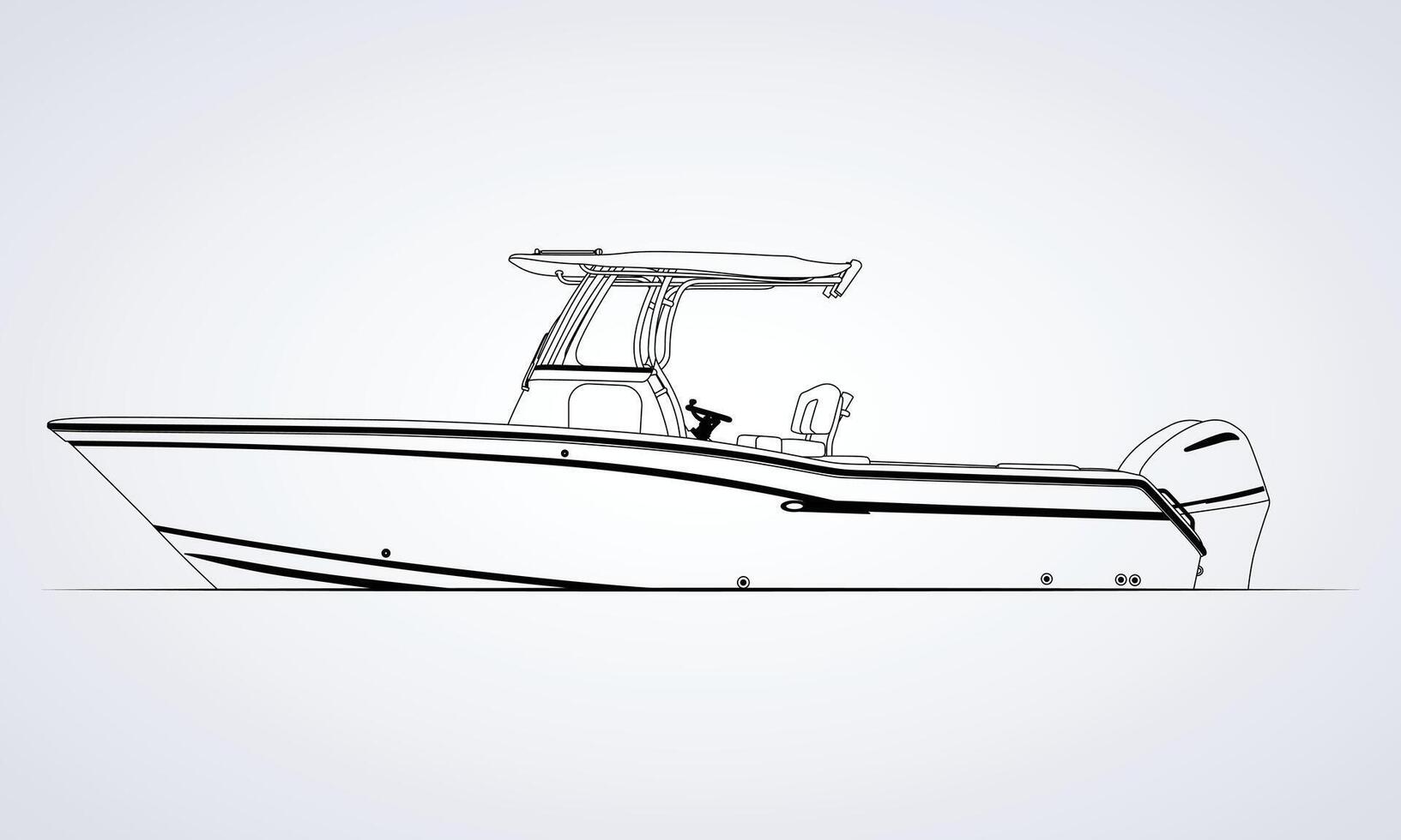 Boat One Color single engine vector