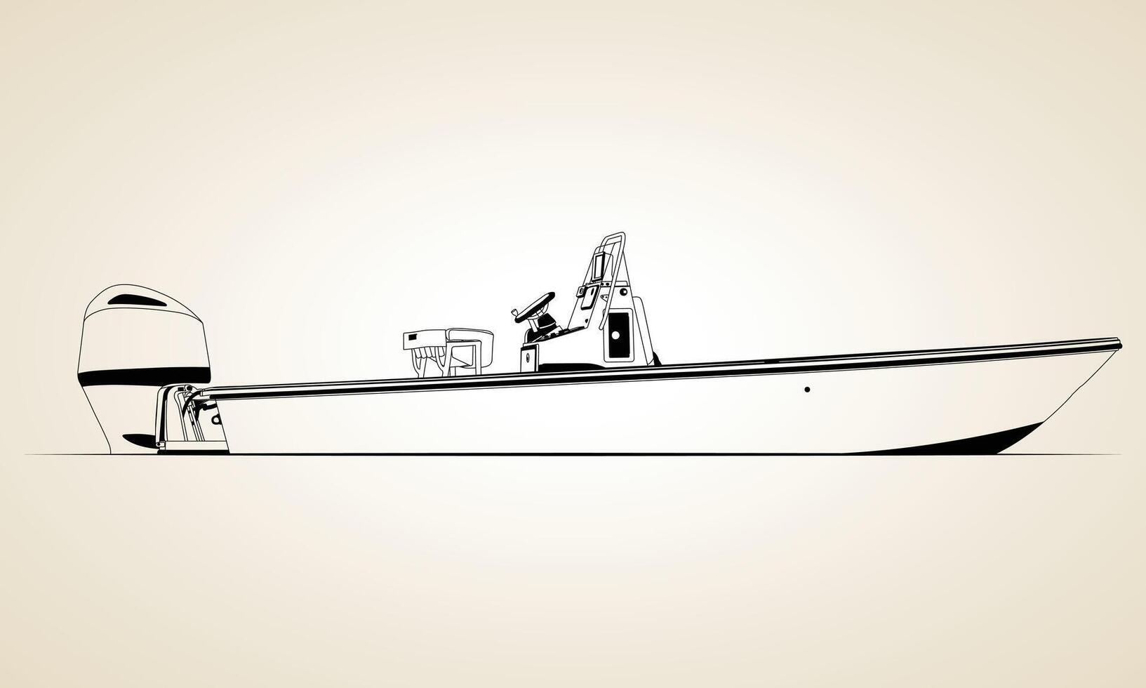 Boat One Color With Out Roof vector