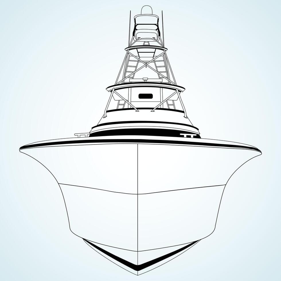 front view boat vector