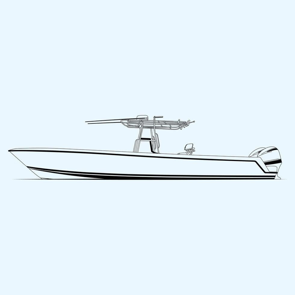 Boat one color artist vector