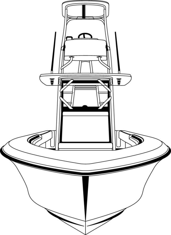 Boat Front View Line Art Boat One Color vector