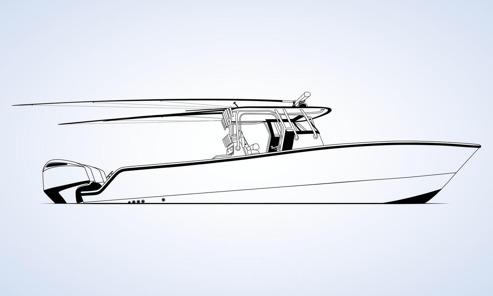 Boat One Color with roof stand vector