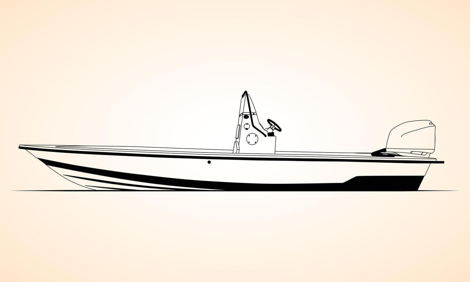 One color Boat without roof vector
