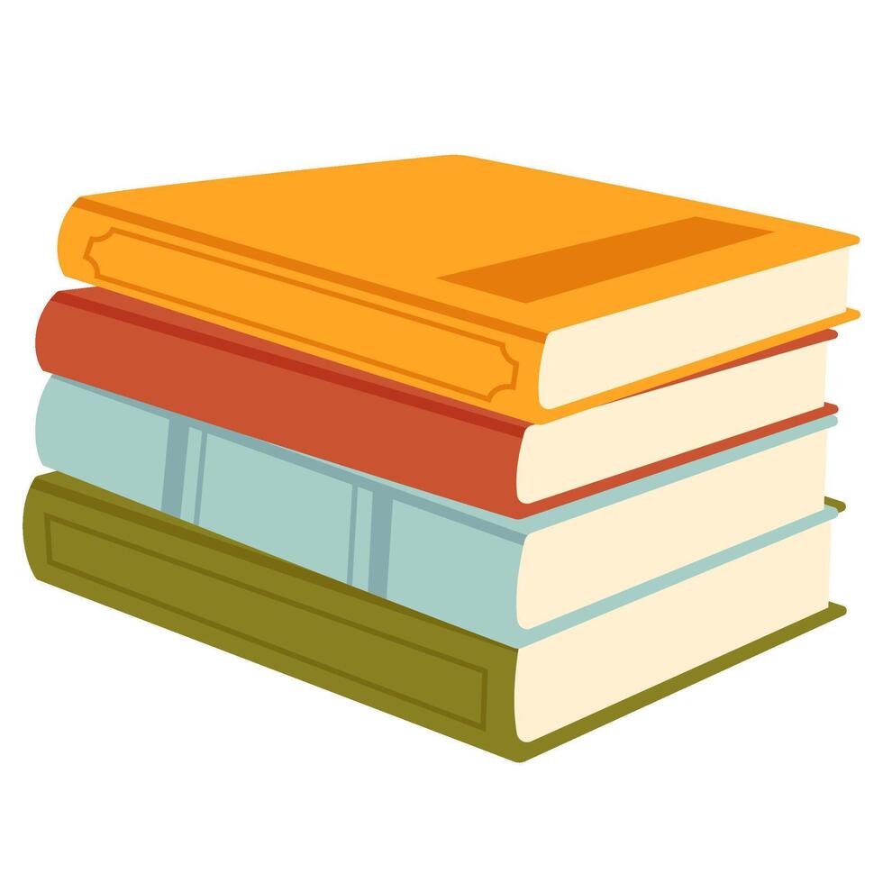 Stack Book Illustration with Cozy Vibes. Vintage Handdrawn Stack Book Illustration vector