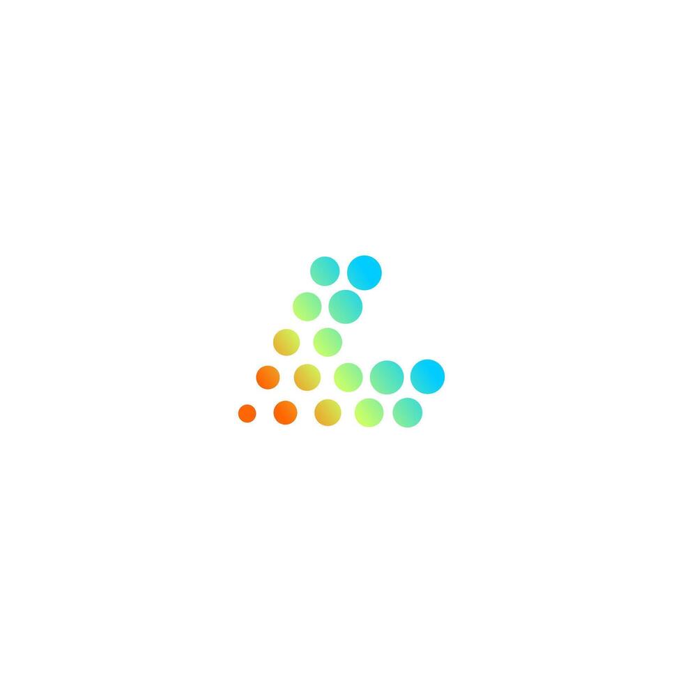 Letter L with dots connection logo design. vector