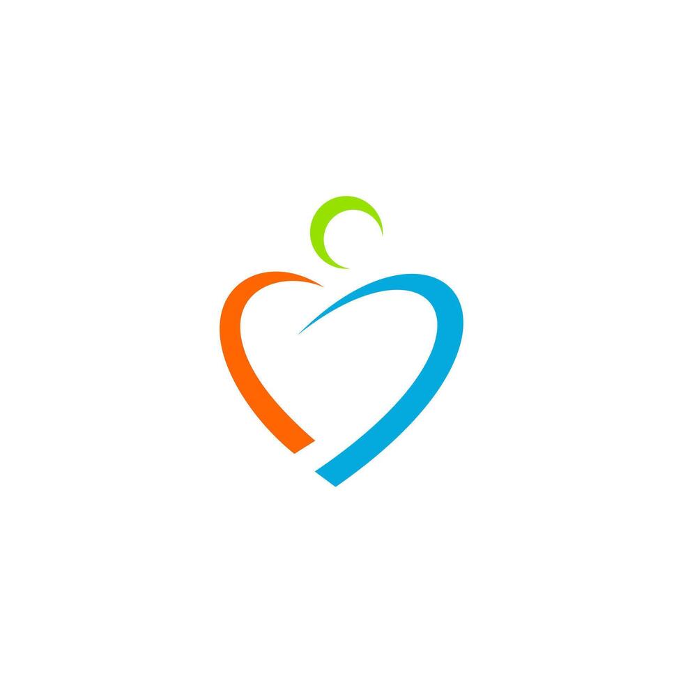 Heart logo people people icon vector