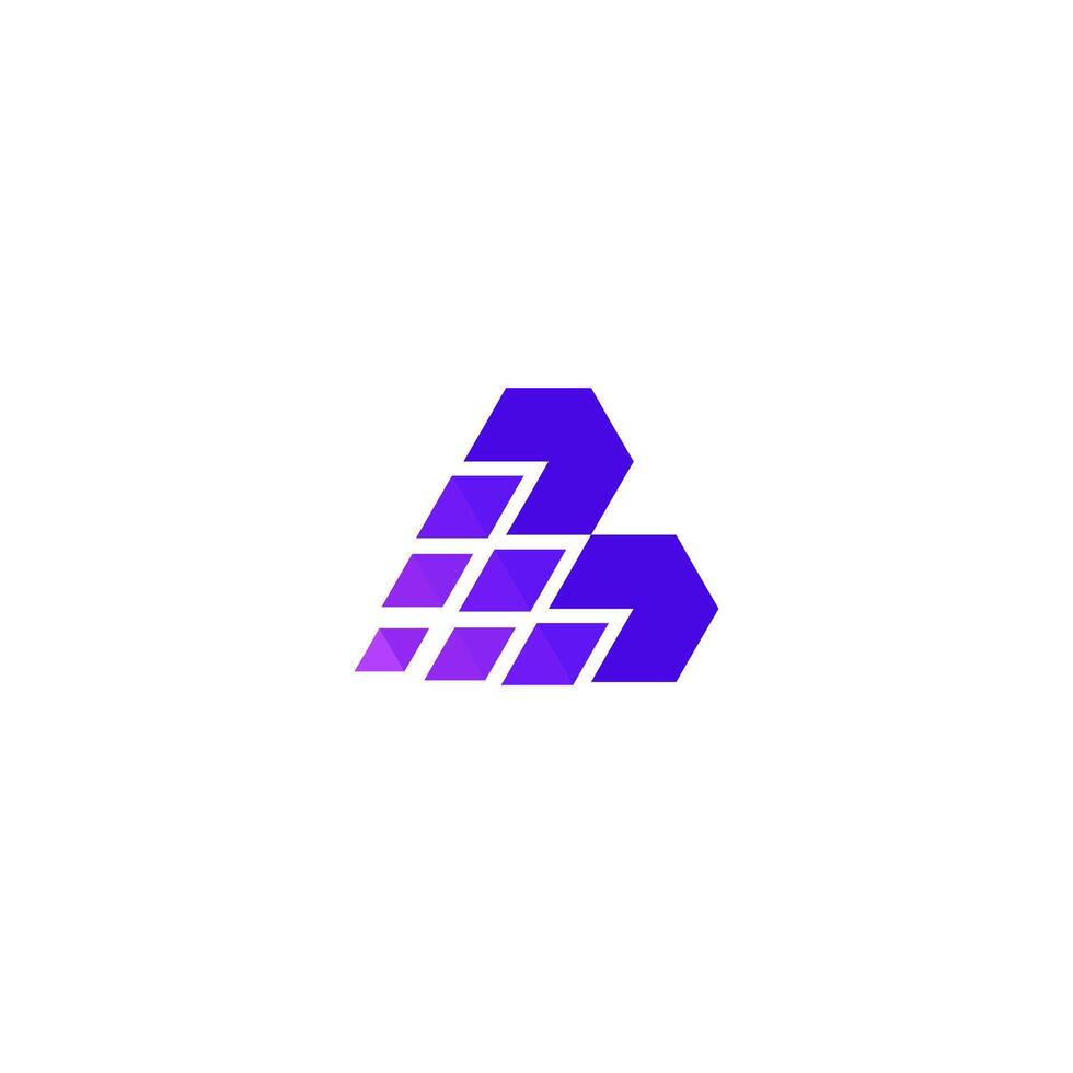 Letter L with pixel element and dots connection logo design. vector