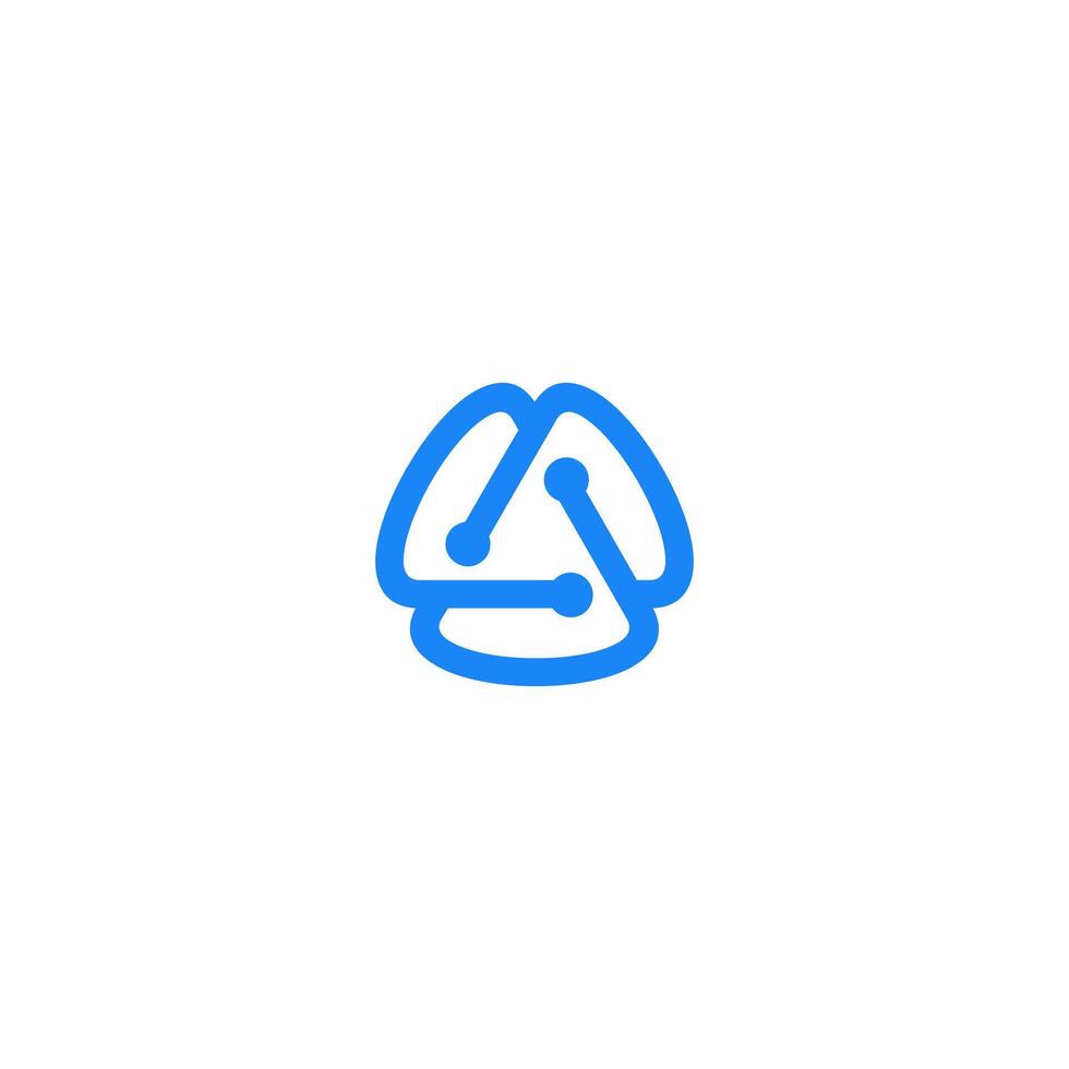 Letter A circle digital technology network, global solution, logo design template. vector