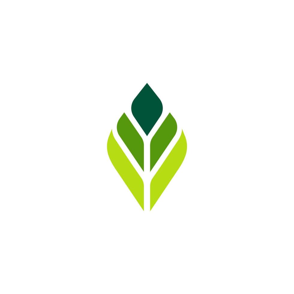 leaf simple elegant logo, green icon minimalist, dynamic vector