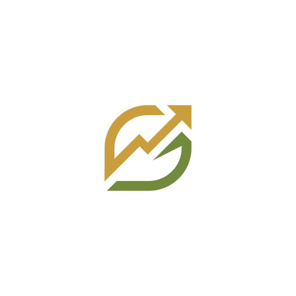 arrow growt business icon logo, nature symbol vector