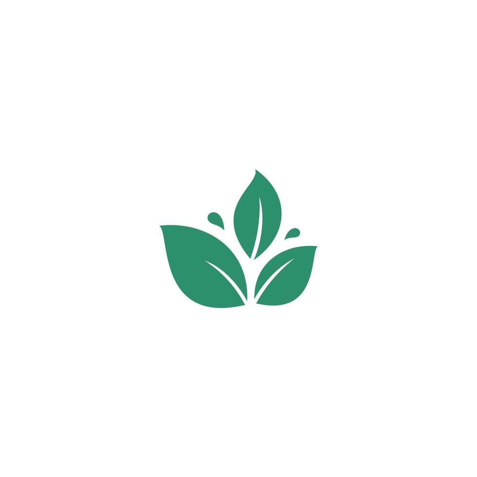 Abstract three leaf logo. leaf icon dynamic green color symbol vector