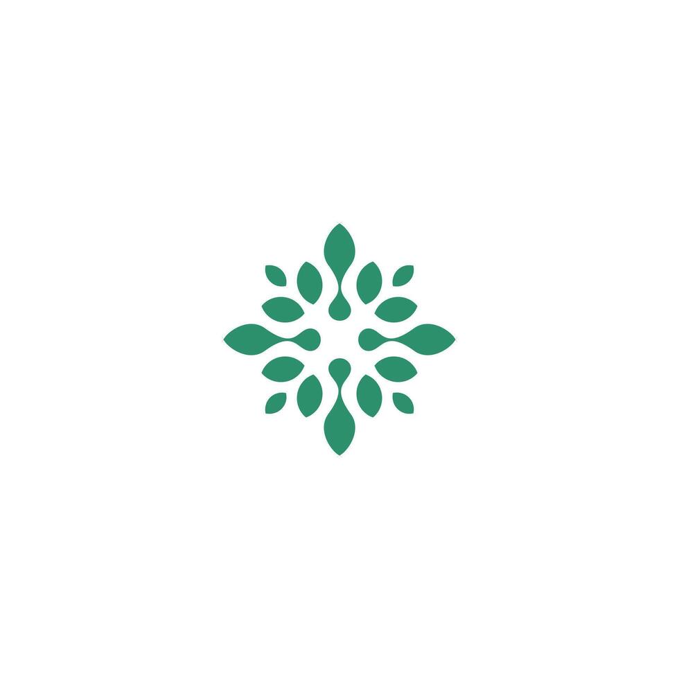 Abstract symbol three leaf logo. leaf icon dynamic green color vector
