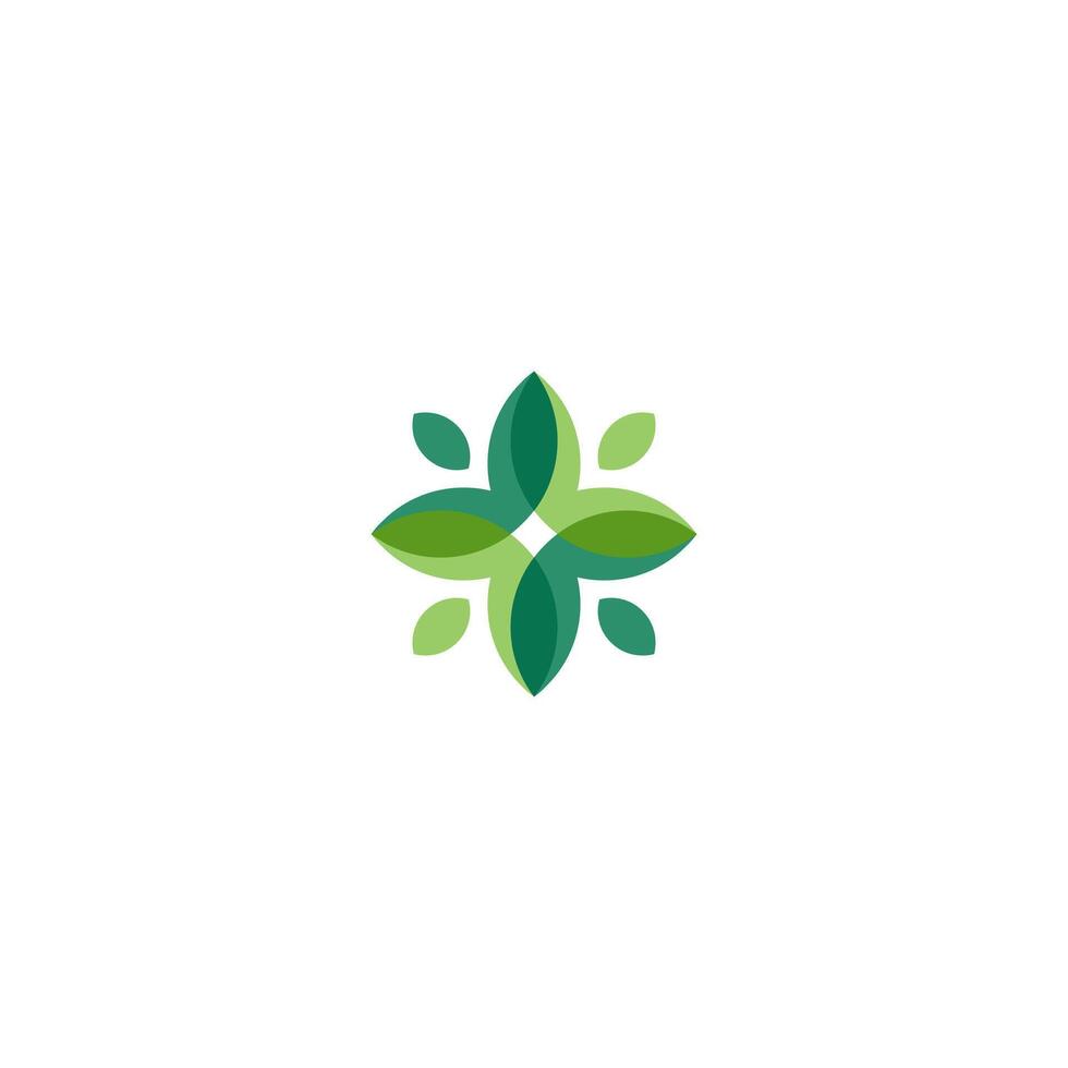 Abstract color leaf logo. leaf icon dynamic green color vector