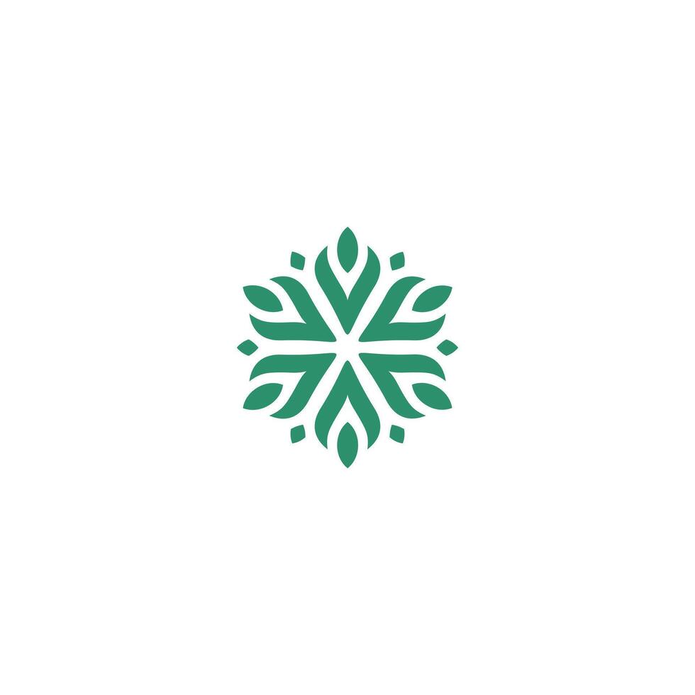 Abstract three leaf logo. leaf icon dynamic green color six symbol vector