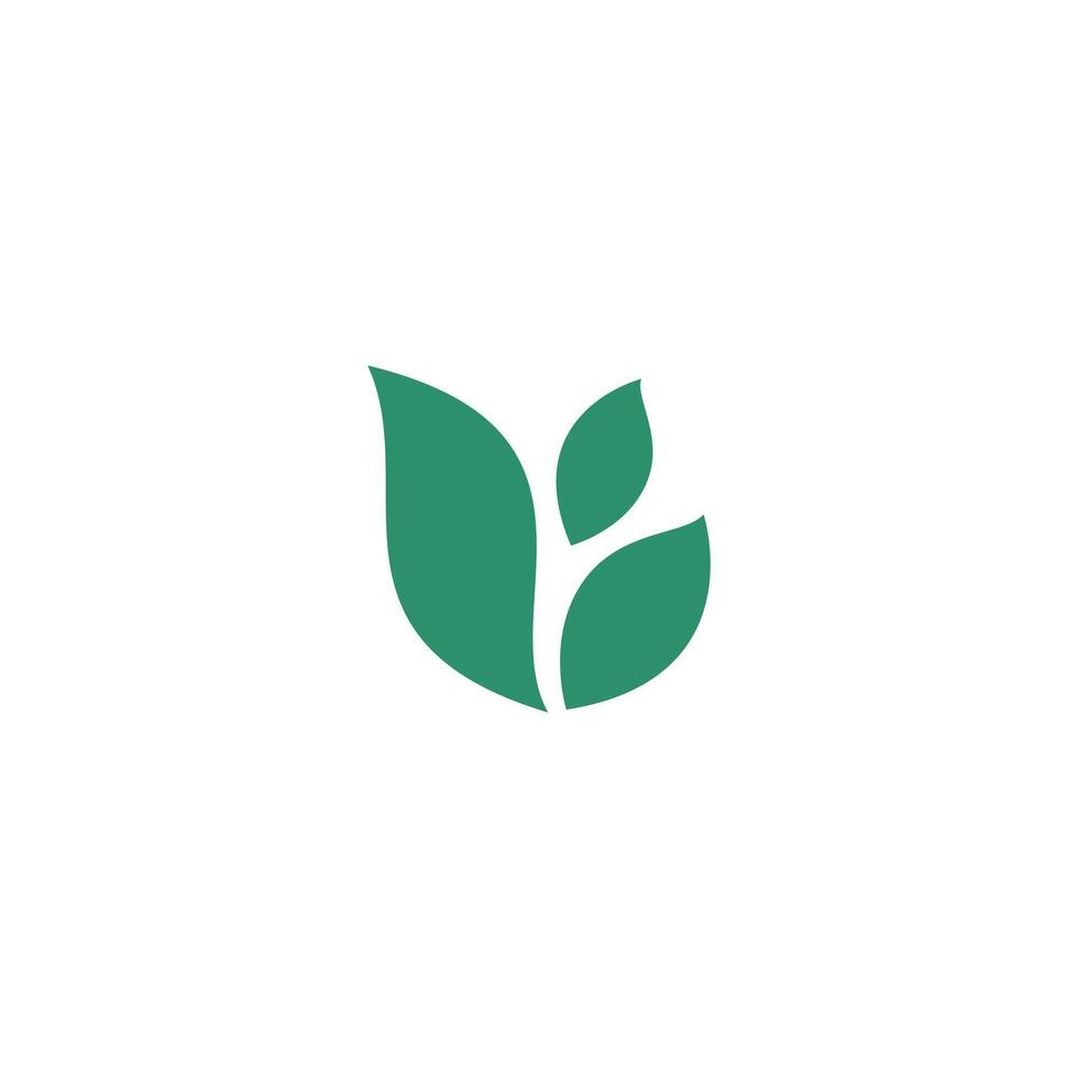 Abstract green leaf logo. leaf icon dynamic simple symbol vector