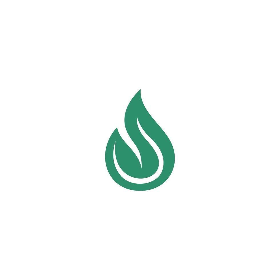 Abstract simple leaf icon logo. leaf dynamic green color vector