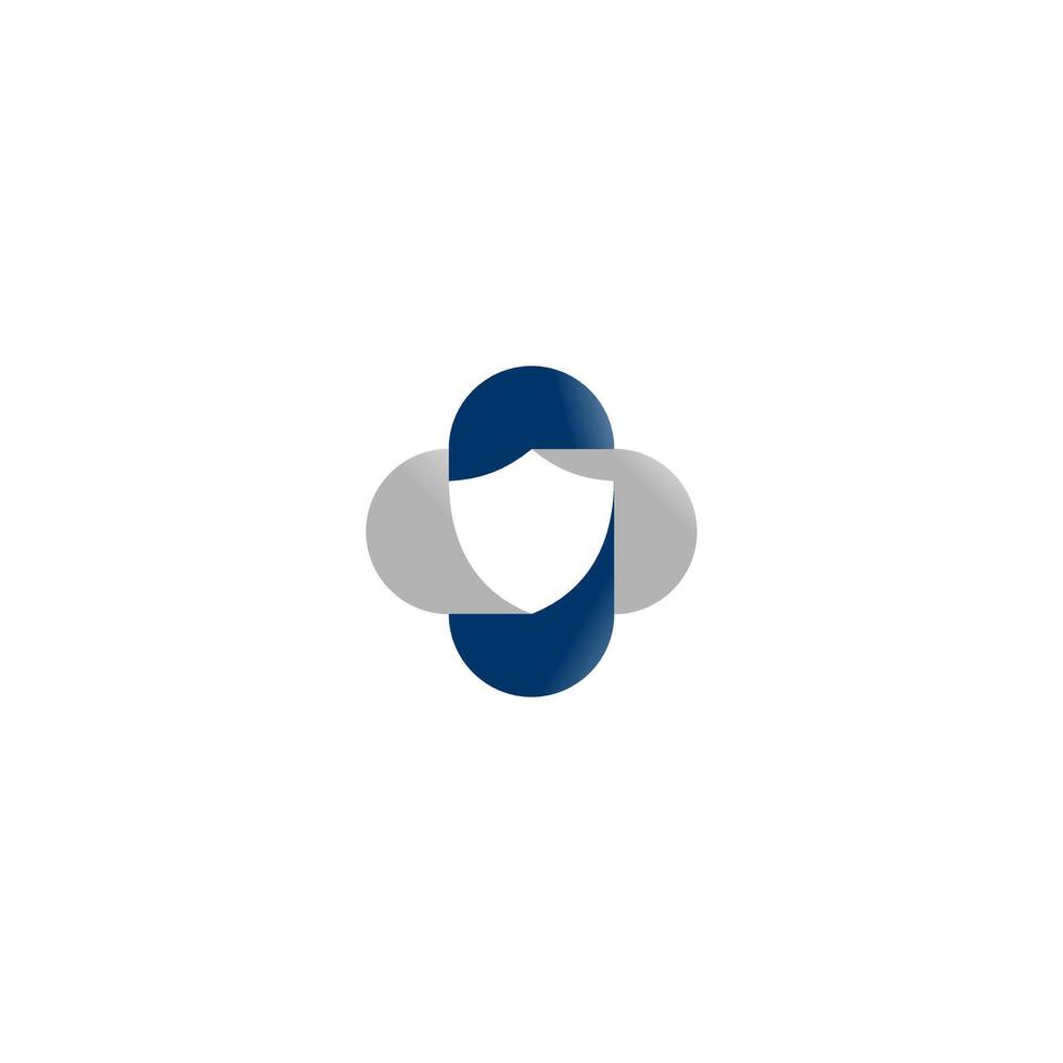 Simple Shield Logo Design. Rotating In A Round shield Logo Design. vector