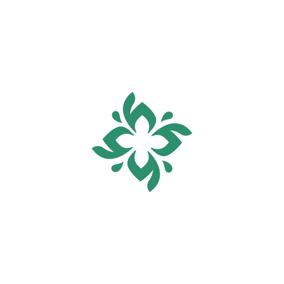 Abstract three leaf logo. for leaf icon dynamic green color vector