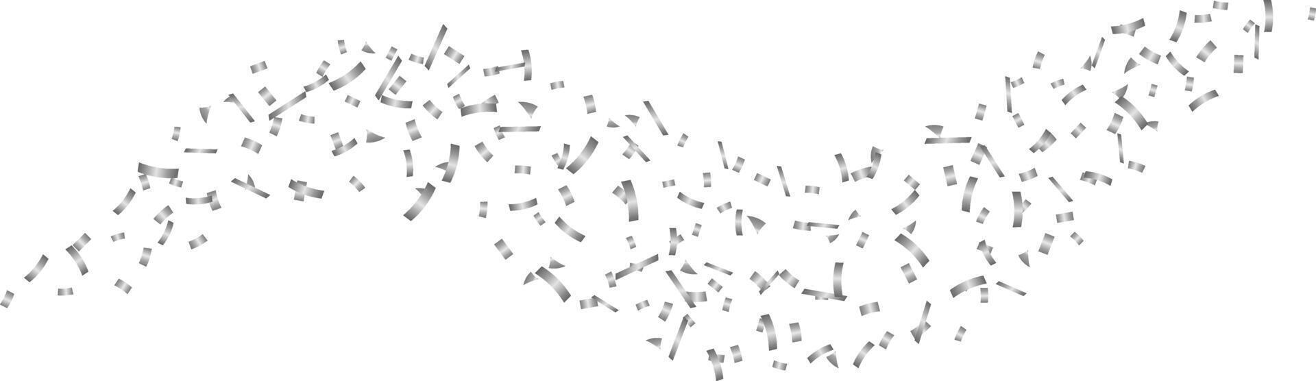 Silver confetti flying float in air element magic shining sparkles scatter vector