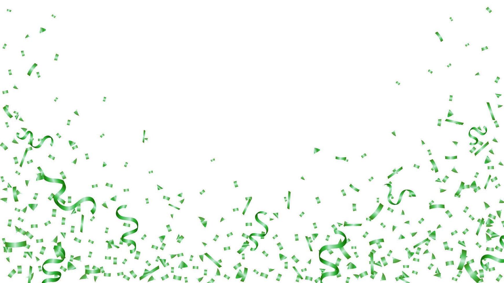 Frame green confetti and ribbon for celebration, party, holiday, card, greeting, sport, birthday and congratulation vector