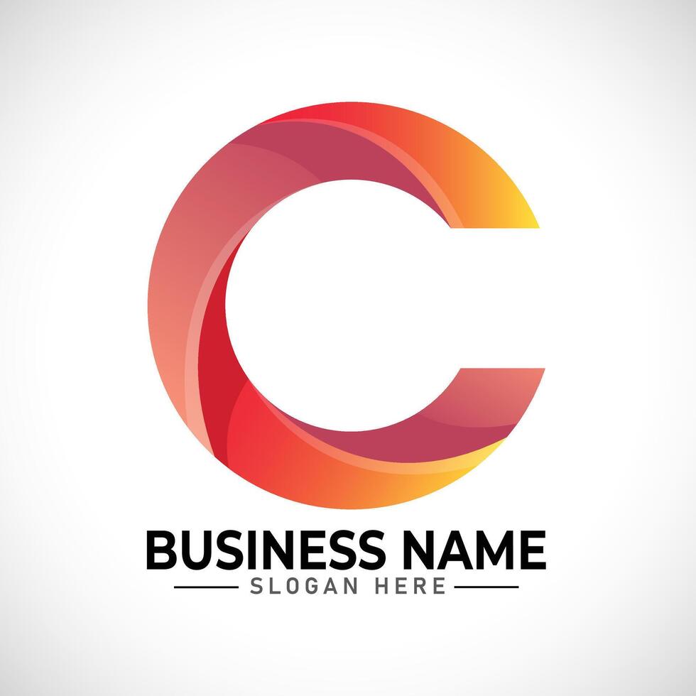 C letter logo design template vector