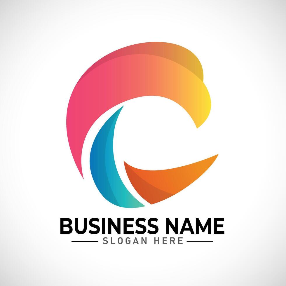 C bird Gradient logo vector