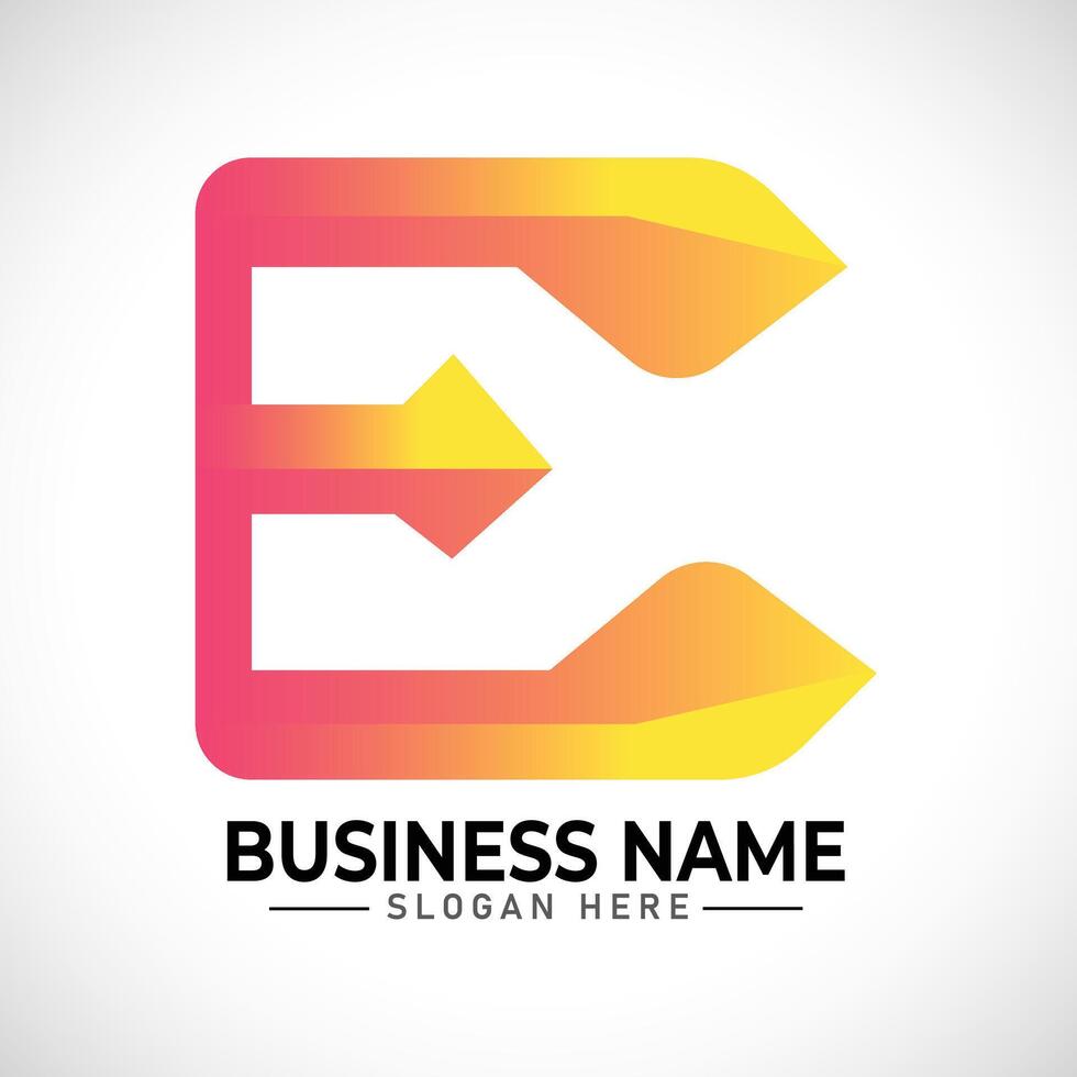 E letter logo template vector
