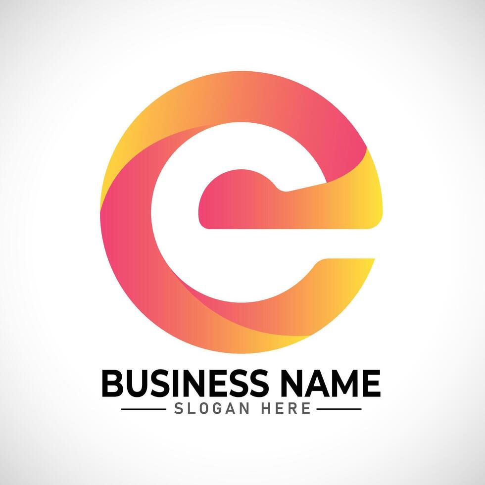 E gradient logo design vector