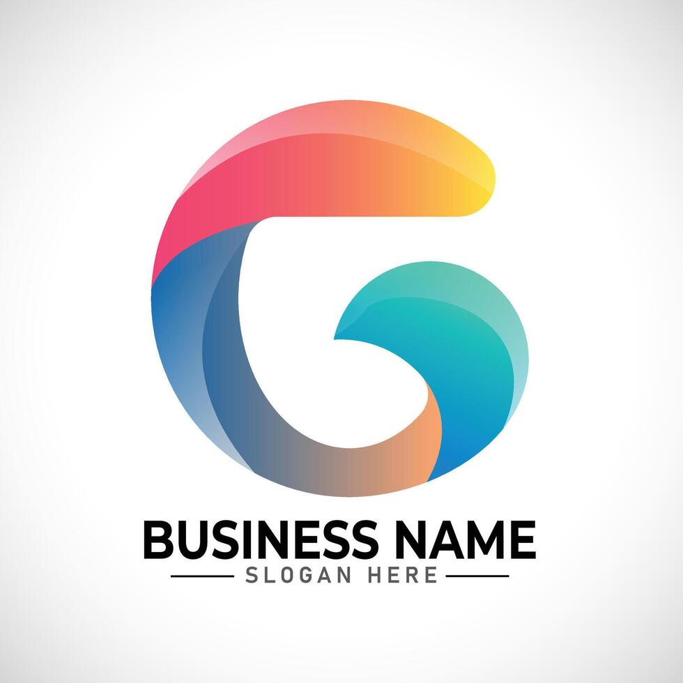 E abstract gradient letter logo design vector