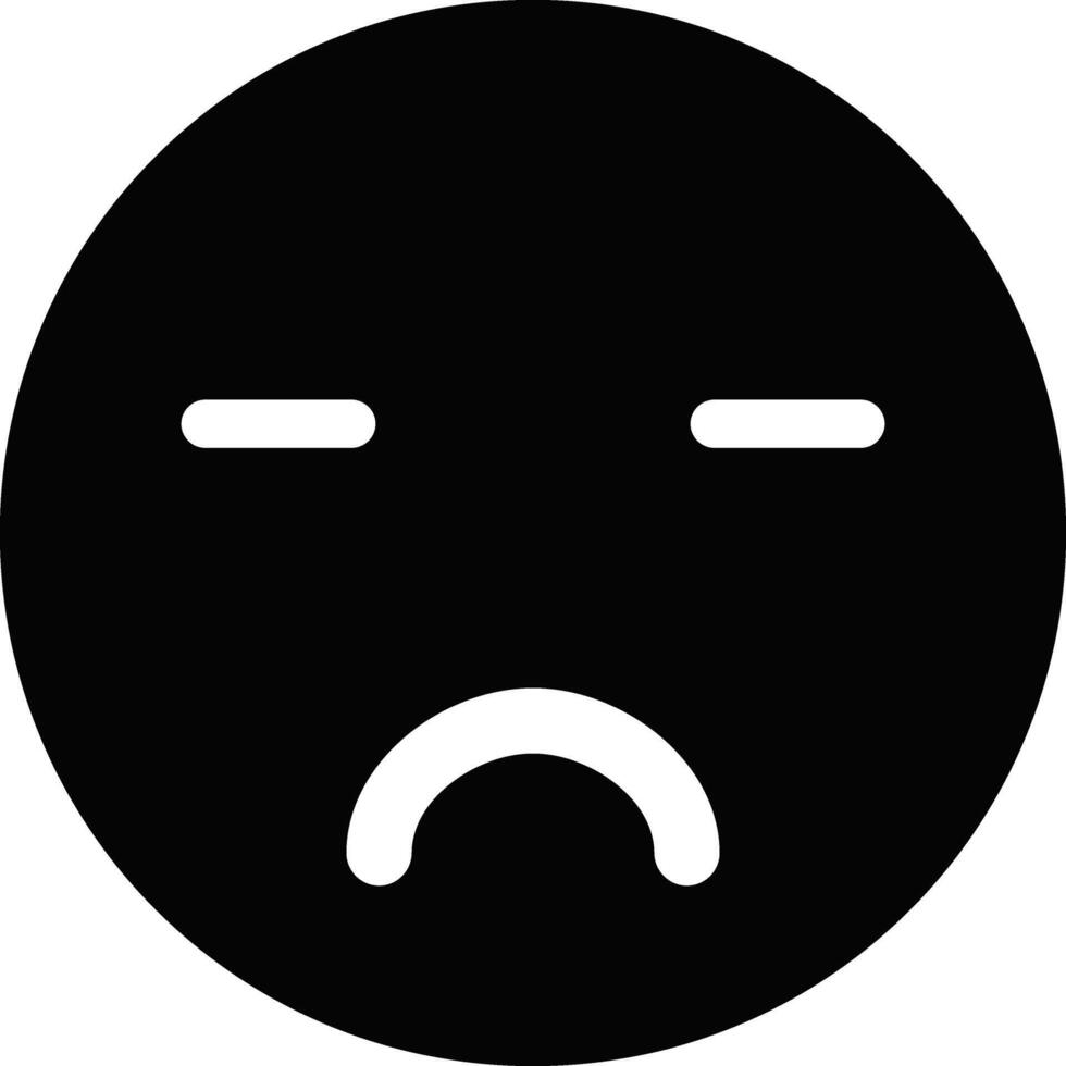 Rounded Filled Cool and Sad Icon vector