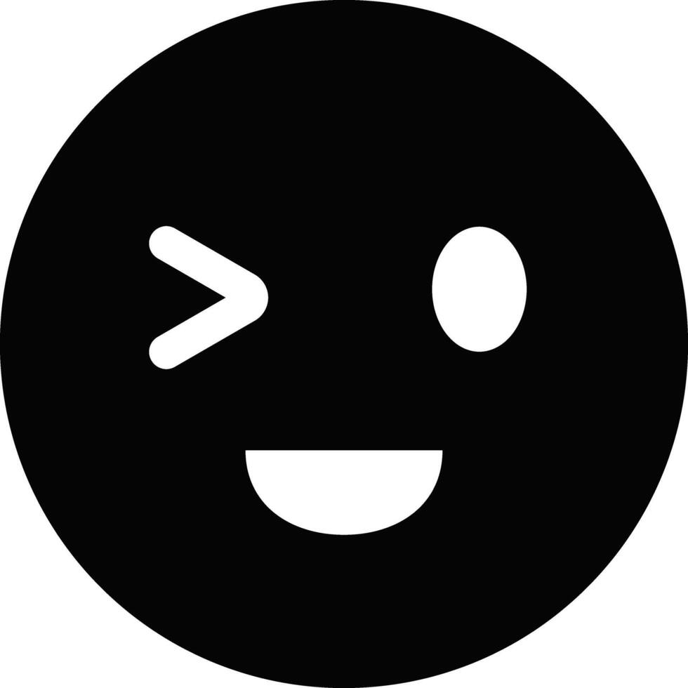 Rounded Filled Cute Expression Icon vector
