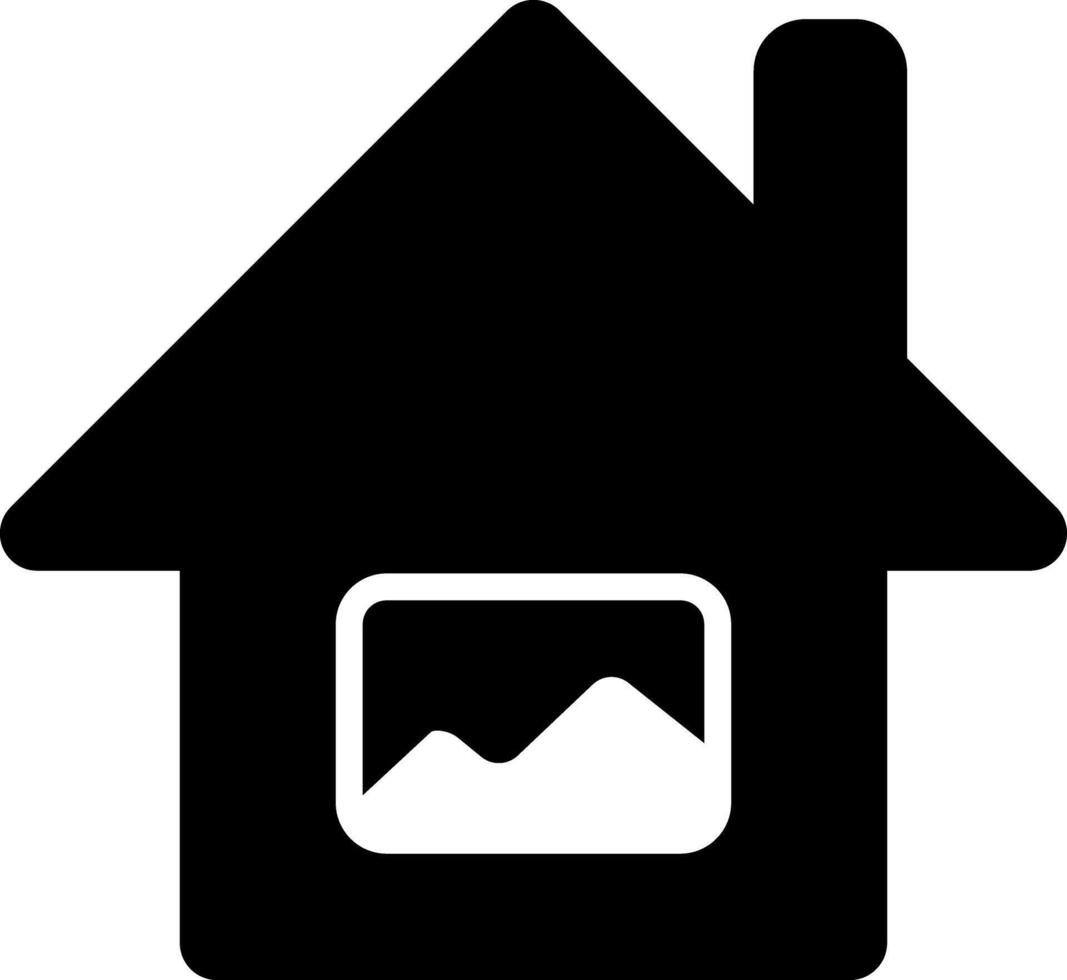 Rounded Filled House Images Icon vector
