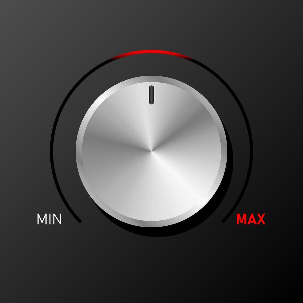 3d realistic metallic control knob vector